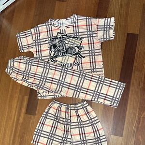 Burberry Check Pajama Set - Beige and Black
